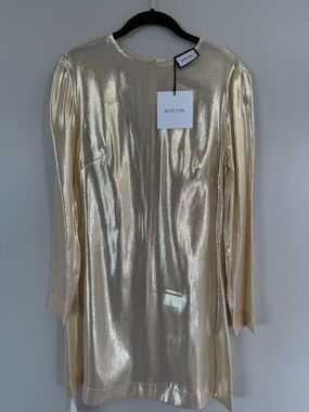 Metallic Gold Long Sleeve Dress